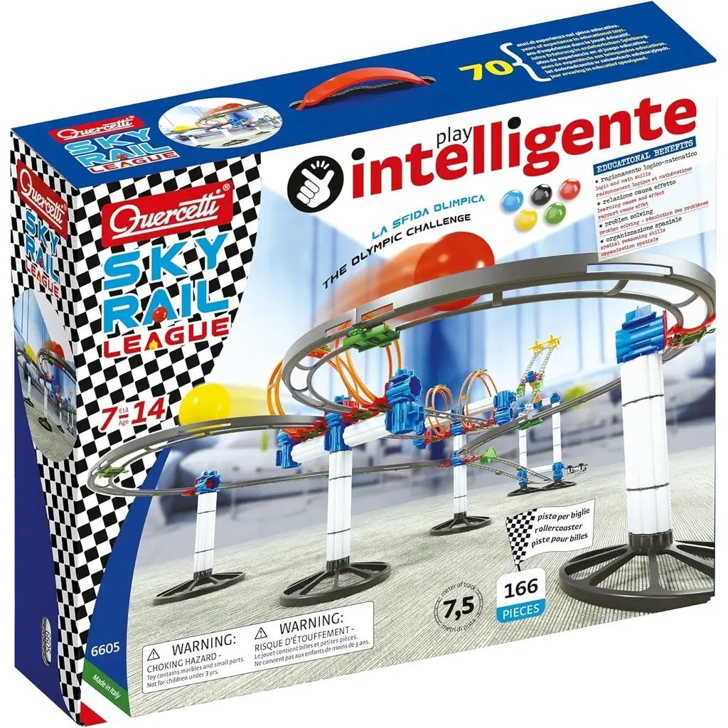 Confezione pista per biglie Quercetti Skyrail League 6605 da 166 pezzi