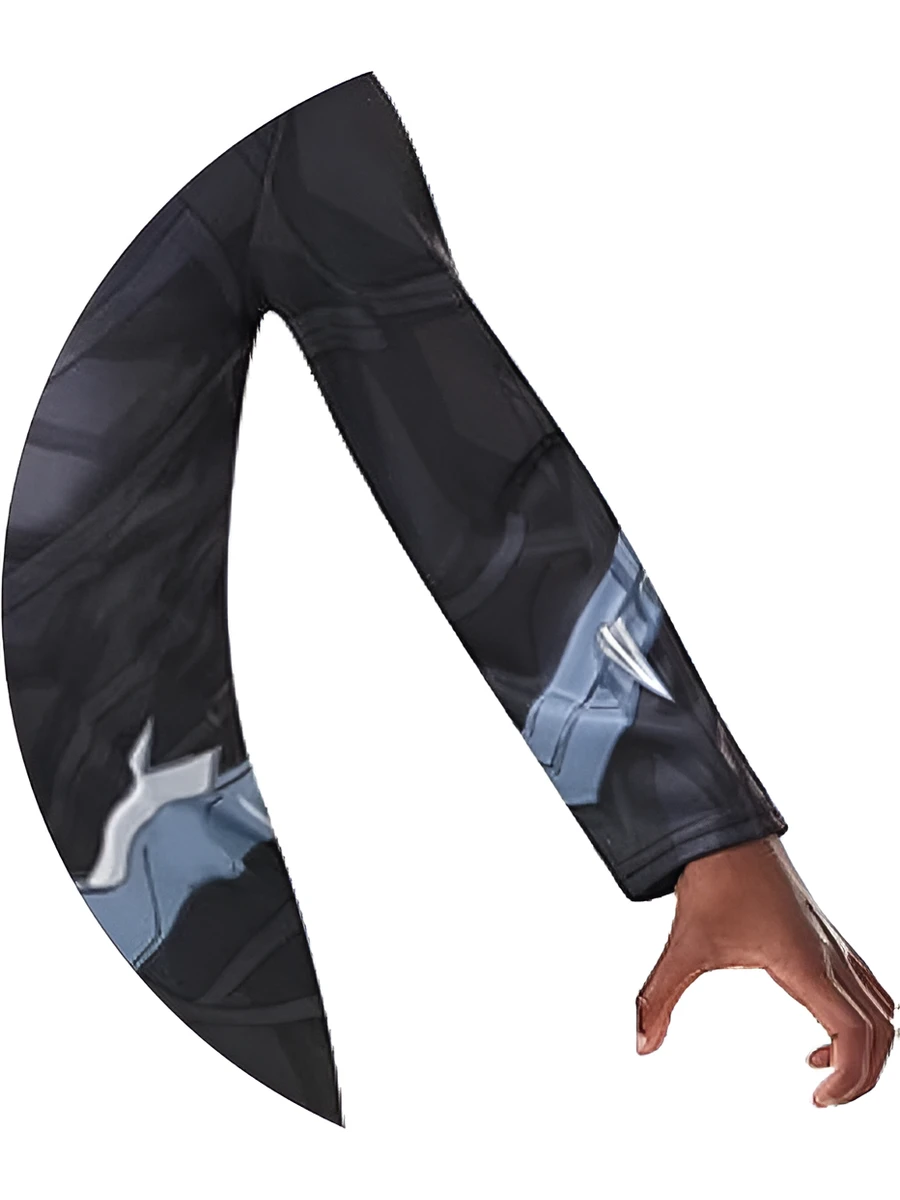 Dettaglio della manica stampata del costume Black Panther Classic