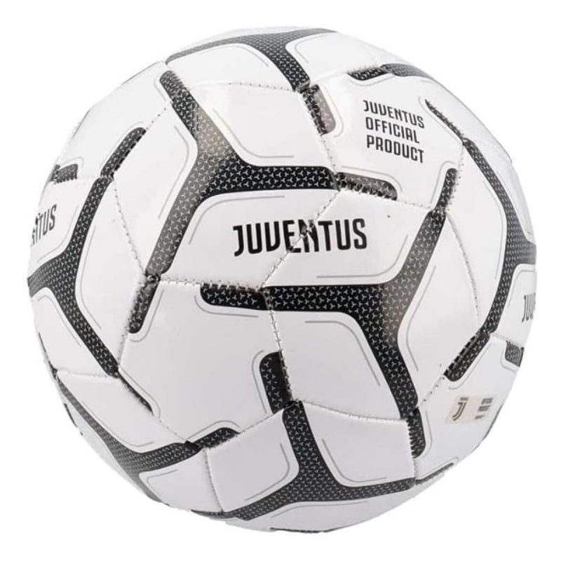 Pallone da calcio Juventus Mondo bianco e nero misura 5 con scritta Juventus e stemma ufficiale