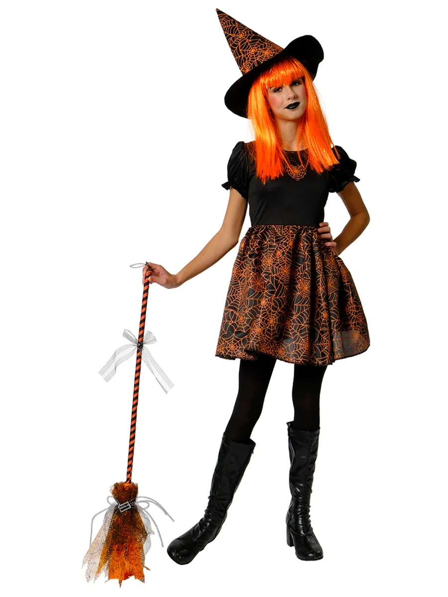 Foto originale del costume Spiderweb Neon con abito e cappello