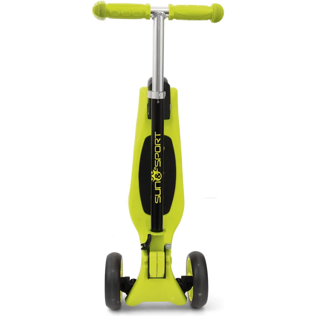 Monopattino Sun&Sport verde a 3 ruote: vista frontale