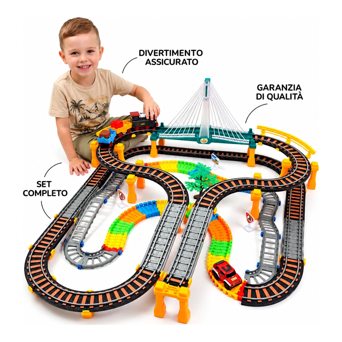Bambino con circuito completo Woopie 30425 e indicazioni grafiche