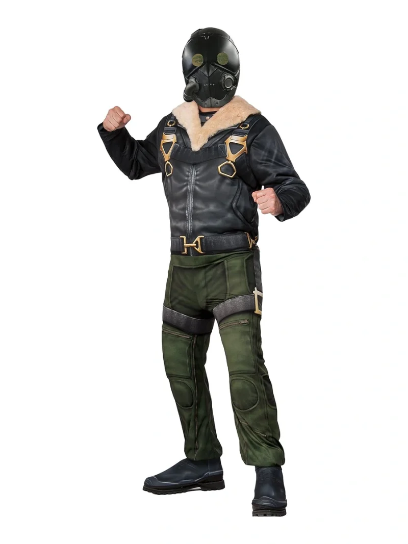 Costume Vulture Deluxe uomo Standard Rubie's 820726 con maschera nera, collo in pelliccia sintetica e pantaloni verdi