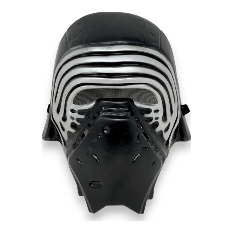 Maschera Kylo Ren Star Wars per bambino nera con rilievi argento, rete agli occhi ed elastico laterale