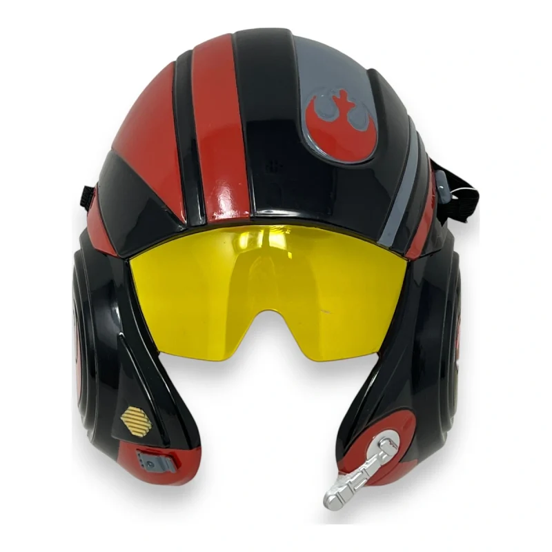 Maschera Poe Dameron X-Wing Star Wars nera, rossa e grigia, con visiera gialla ed elastico